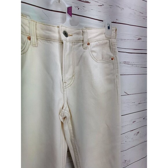 H&M &Denim Coupe Standard‎ Straight Leg Cream White Jeans Mid Waist Size 4 - Picture 7 of 11